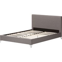 Harlow Quilted Fabric Upholstered Platform Bed - Gray 