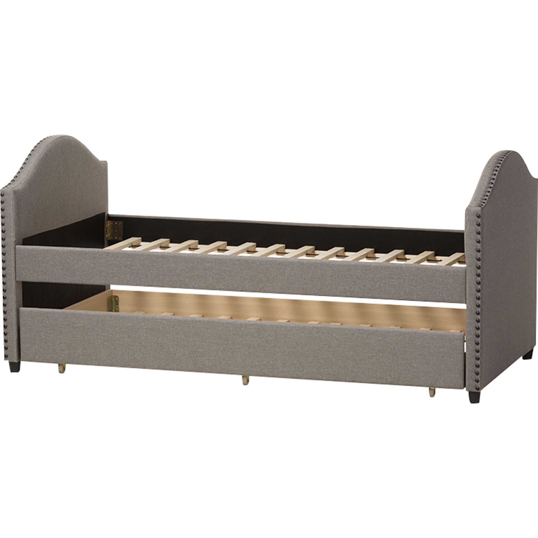 Alessia Upholstered Daybed - Guest Trundle Bed, Gray 