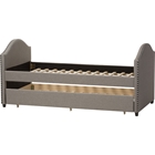 Alessia Upholstered Daybed - Guest Trundle Bed, Gray