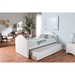 Alessia Faux Leather Daybed - Guest Trundle Bed, White - WI-CF8751-WHITE-DAY-BED