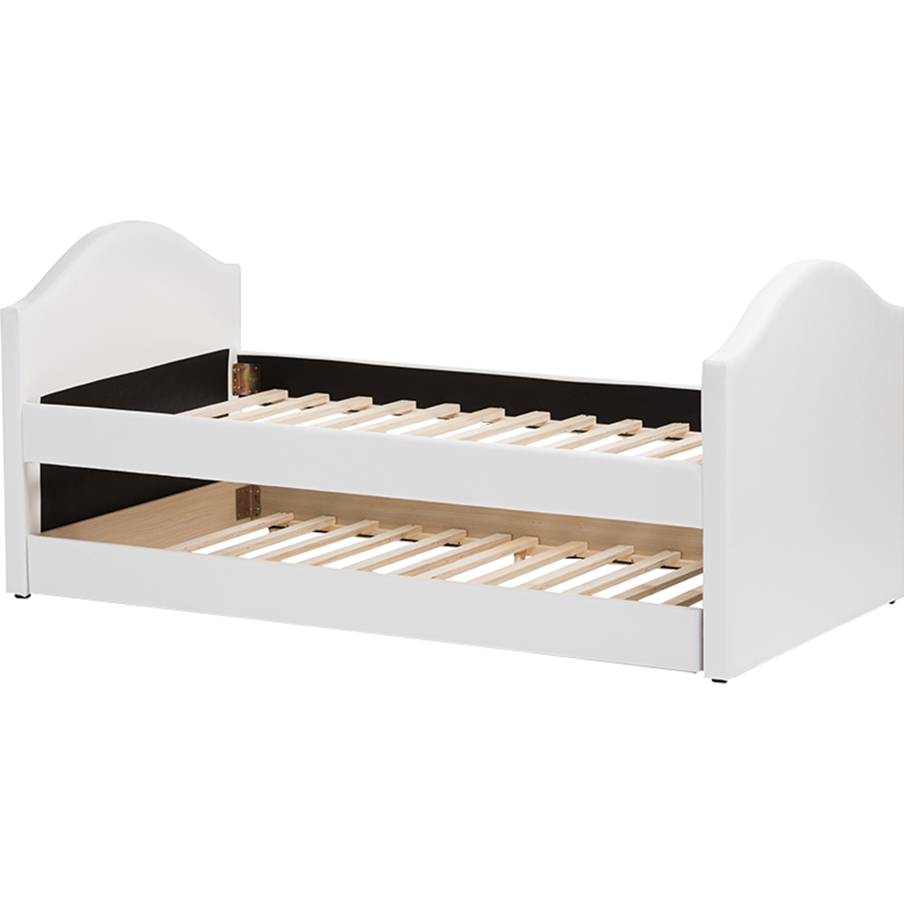 Alessia Faux Leather Daybed - Guest Trundle Bed, White 