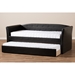Camino Faux Leather Daybed - Guest Trundle Bed, Black - WI-CF8756-BLACK-DAY-BED