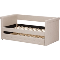 Alena Daybed with Trundle - Light Beige 
