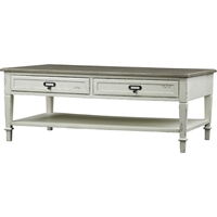 Dauphine 2 Drawers Accent Coffee Table - White, Light Brown 