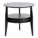 Gretton Black Wood Round End Table - WI-CT-173