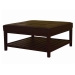 Chantel Dark Brown Square Leather Coffee Table Ottoman - WI-D-097-J509