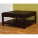 Chantel Dark Brown Square Leather Coffee Table Ottoman - WI-D-097-J509