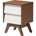 Hildon Wood 2 Drawers Storage Nightstand - White and Walnut - WI-HILDON-NS-WALNUT-WHITE