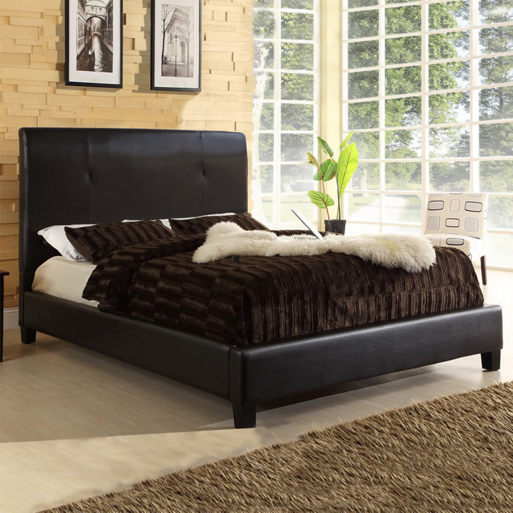 Cambridge Platform Bed - Dark Brown 