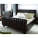 Kent Dark Brown Upholstered Queen Platform Bed - WI-KENT-QUEEN-BED-107