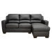 Drake Leather Chaise Sleeper Sofa - Black - WI-LS3025X