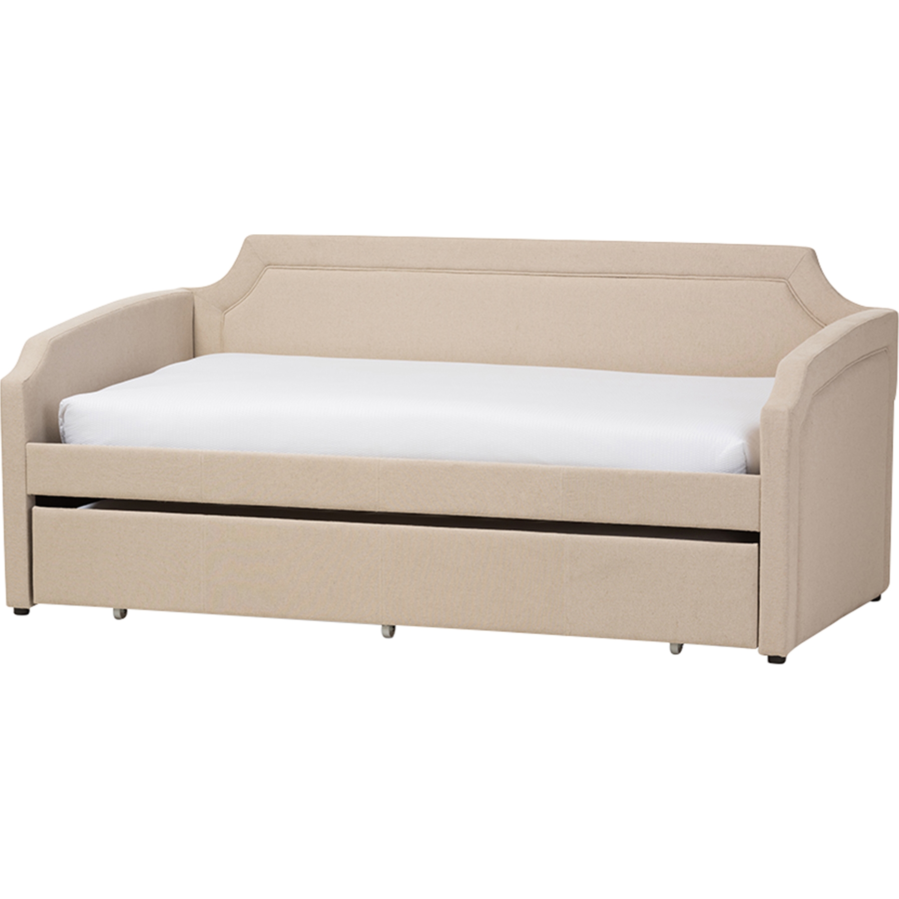 Parkson Twin Daybed - Roll-Out Trundle Bed, Beige 
