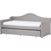 Prime Upholstered Daybed - Roll-Out Trundle Bed, Gray - WI-PRIME-GRAY-DAYBED