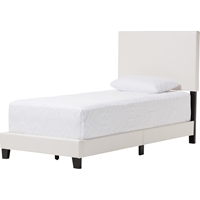 Ramon Faux Leather Twin Bed - White 