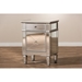 Claudia Nightstand - Silver Mirrored - WI-RS2403