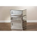 Sabrina 3 Drawers Nightstand - Silver Mirrored - WI-RS2572