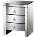 Florence 3 Drawers Nightstand - Silver Mirrored - WI-RXF-612
