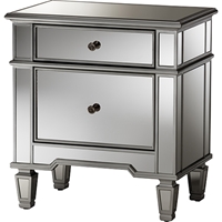 Sussie 2 Drawers Nightstand - Silver Mirrored (Set of 2) 