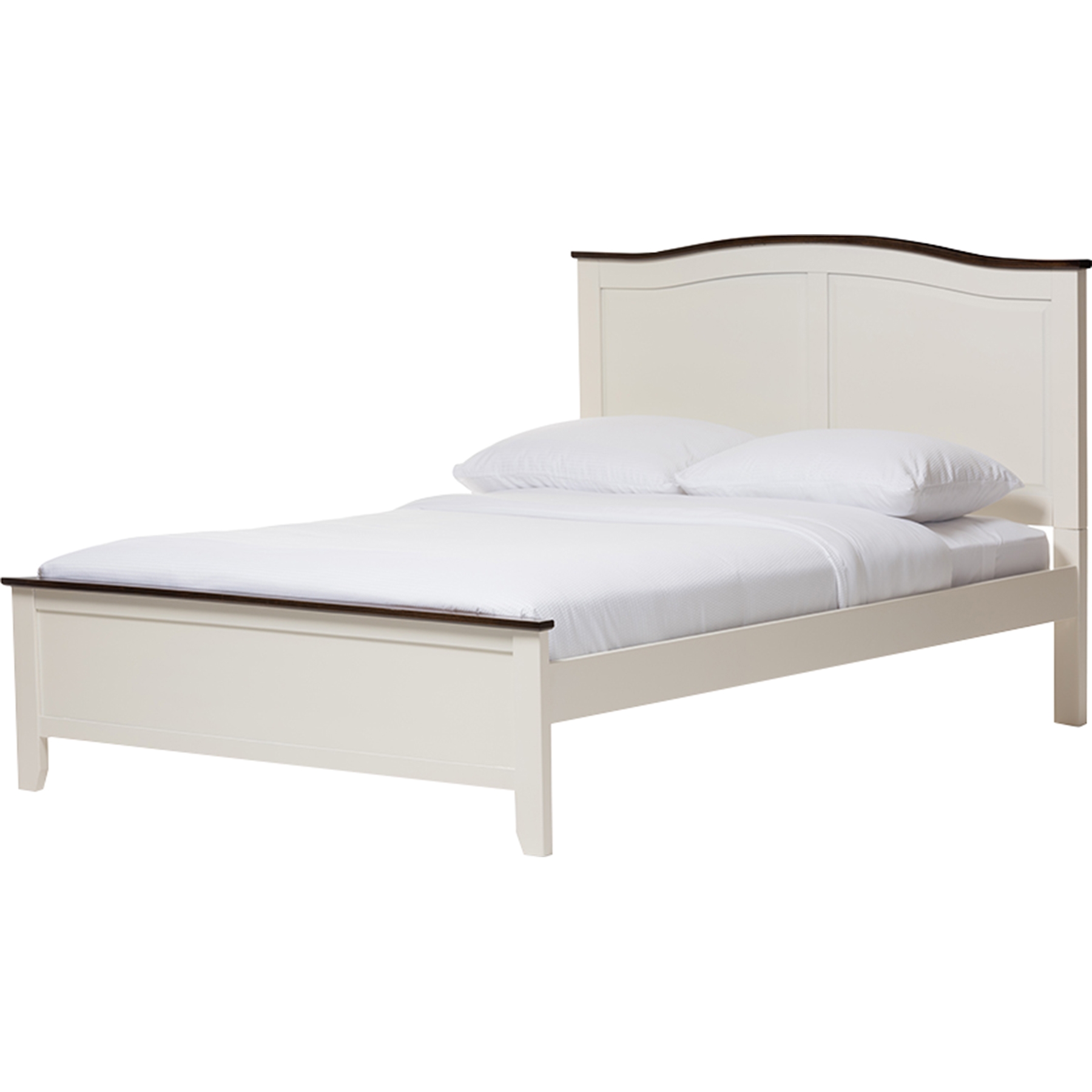 Harry Platform Bed - Butter Milk and Walnut 