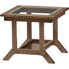 Cayla Living Room Glass Top End Table - Walnut Brown