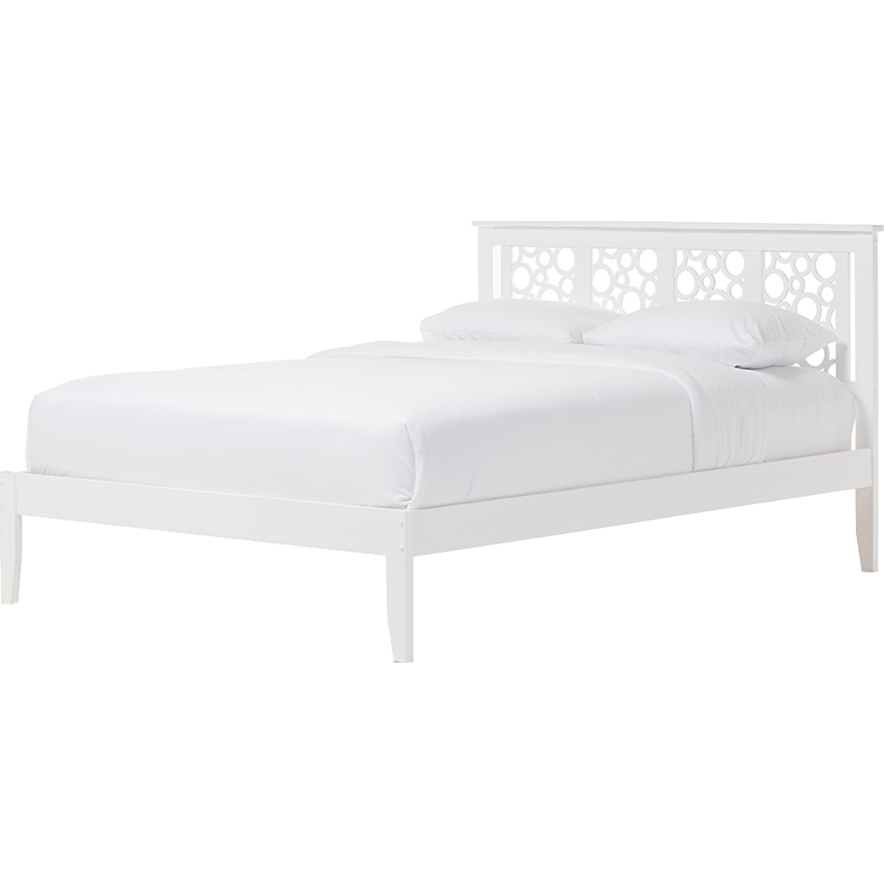 Celine Geometric Pattern Full Platform Bed - White 