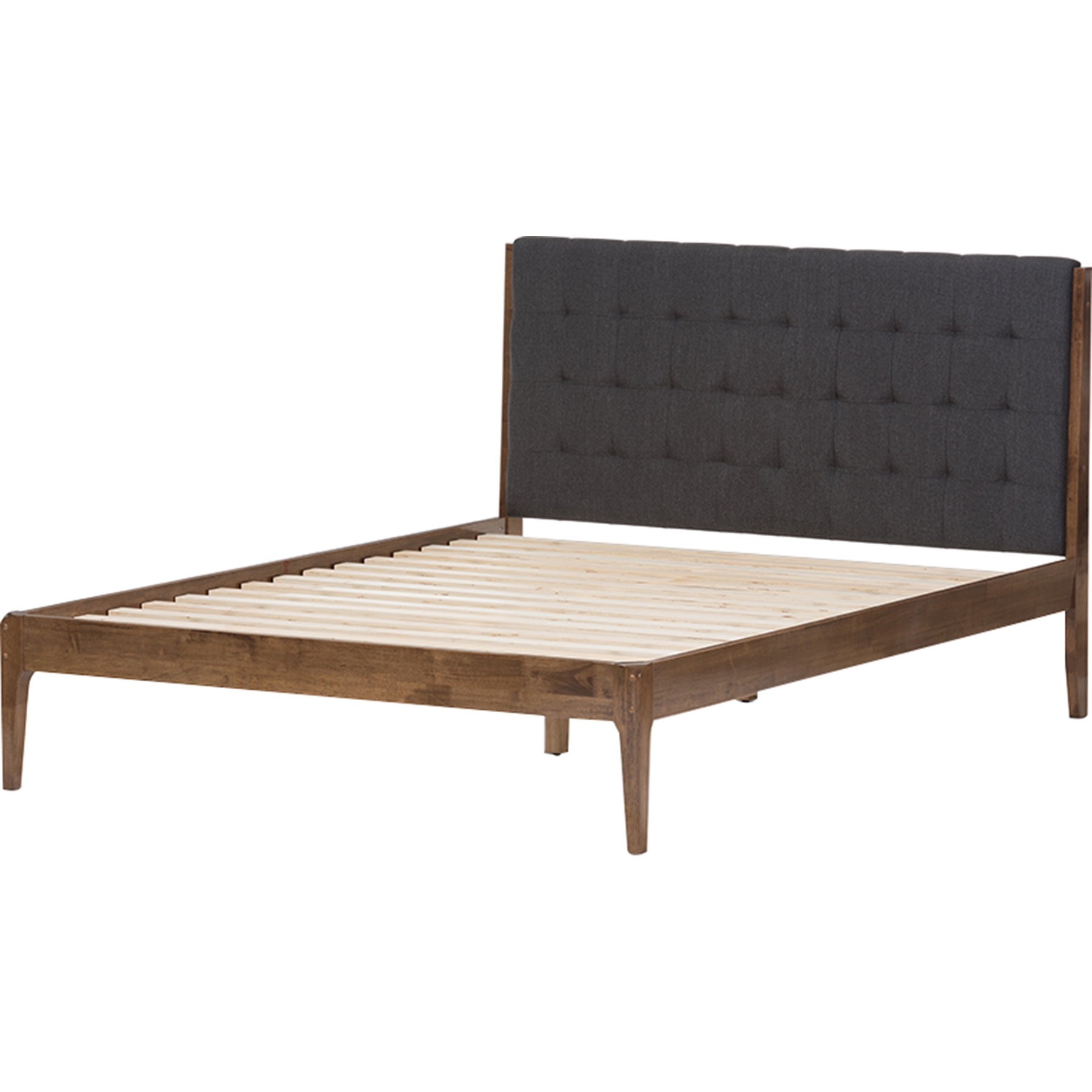 Clifford Platform Bed - Grid-Tufting Headboard 
