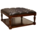 Bethany Leather and Wood Coffee Table Ottoman - WI-TA1491-DRK-BR