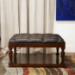 Bethany Leather and Wood Coffee Table Ottoman - WI-TA1491-DRK-BR