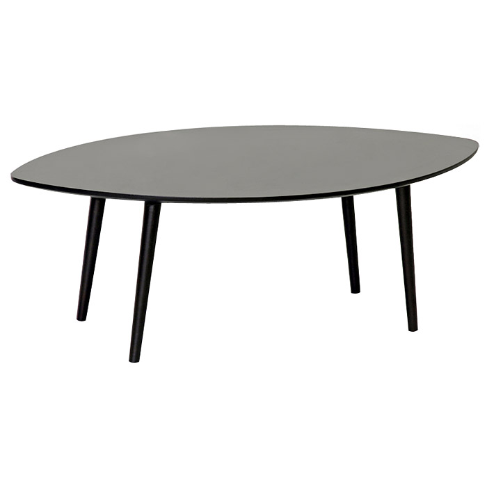 Griffith Wooden Coffee Table - Wenge, Leaf-Shaped Top 