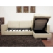 Olcott Cream Twill Sleeper Sofa with Storage Chaise - WI-TD0310-A538-1A