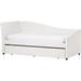 Vera Faux Leather Twin Daybed - Roll-Out Trundle Bed, White - WI-VERA-WHITE-DAYBED
