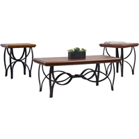 Archipelago Wood and Metal 3-Piece Table Set - Brown, Black 