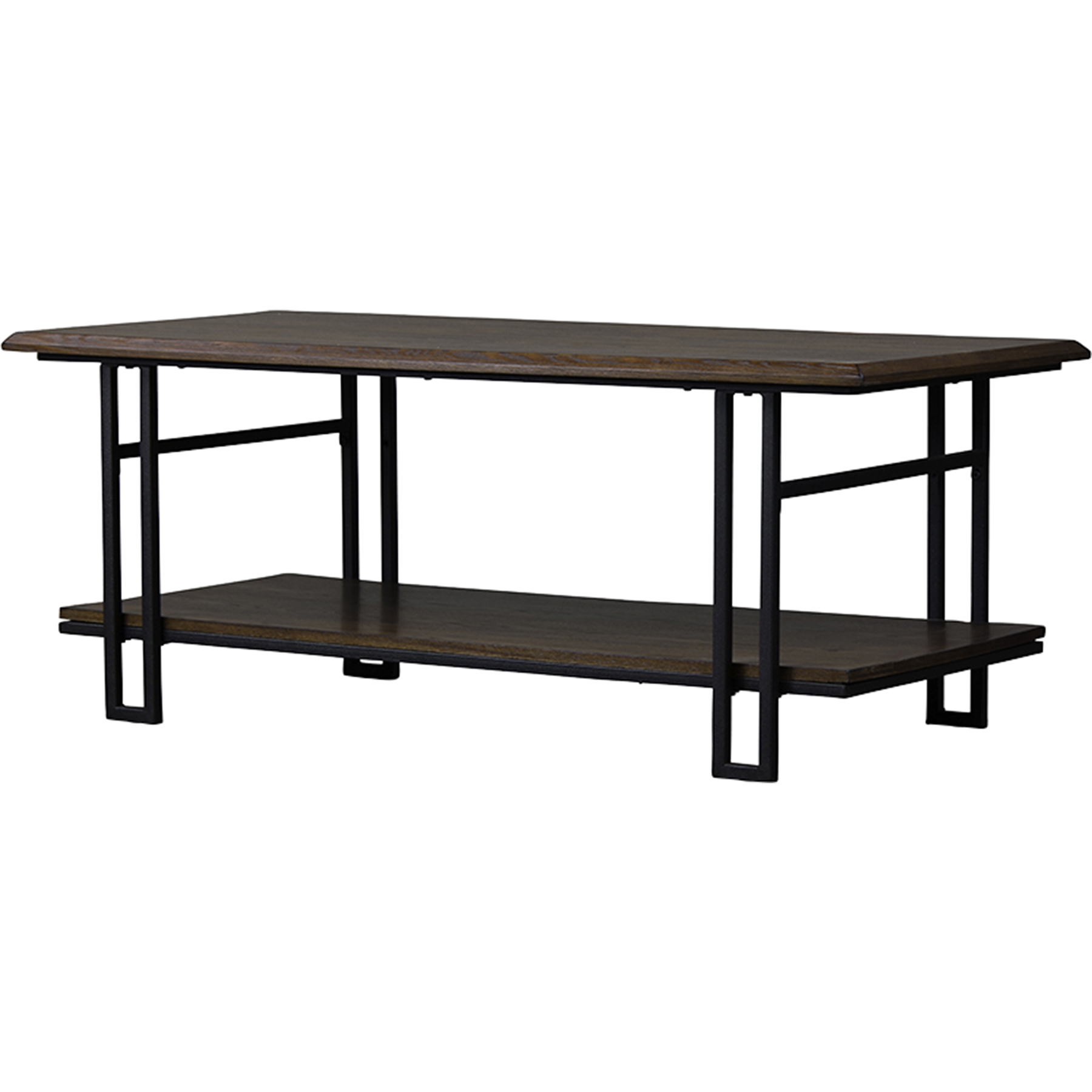 Newcastle 1 Shelf Coffee Table - Brown, Antique Bronze 