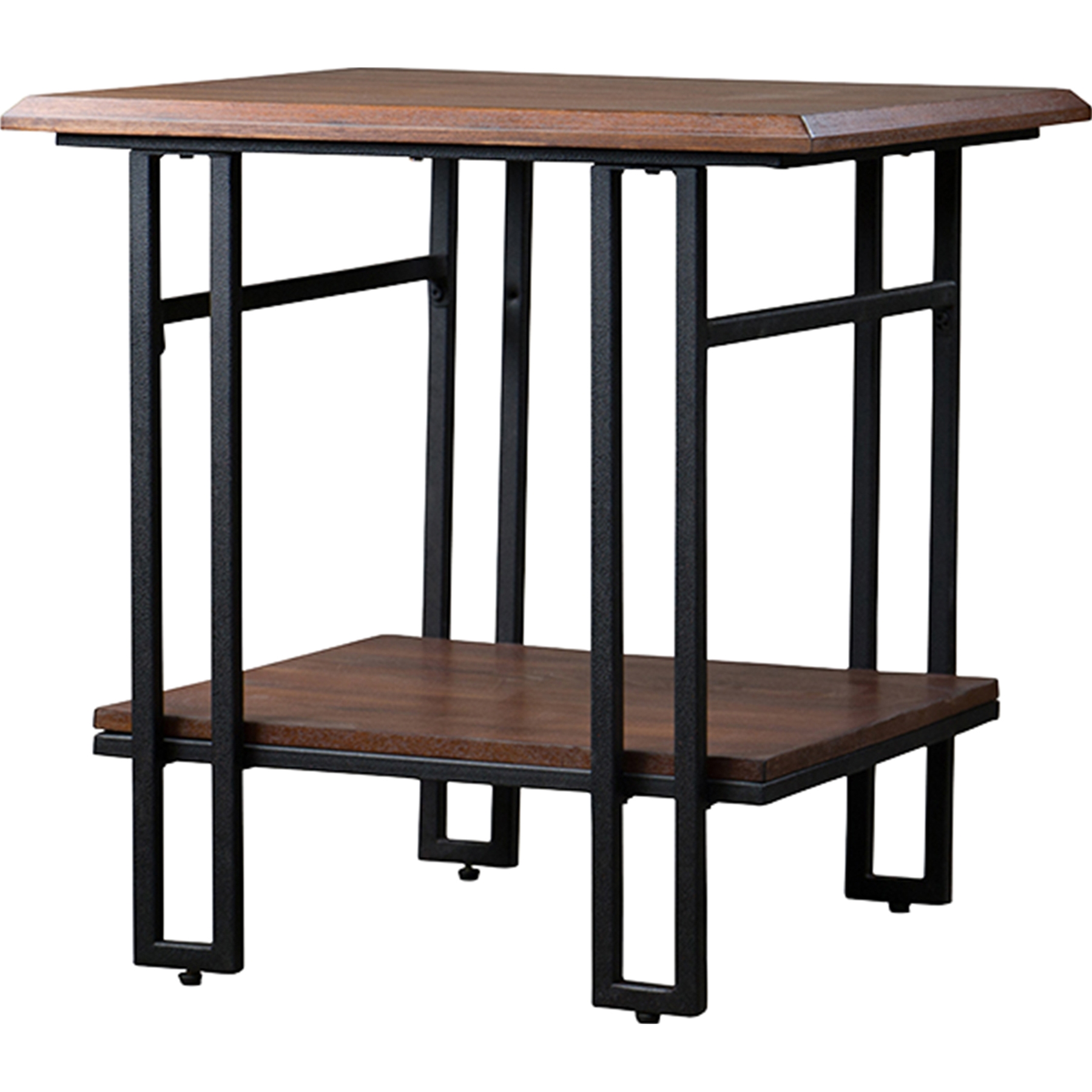 Newcastle 1 Shelf End Table - Brown, Antique Bronze 