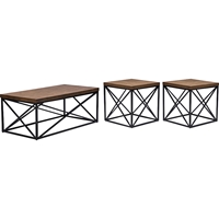 Holden 3-Piece Occasional Table Set - Antique Bronze, Brown 