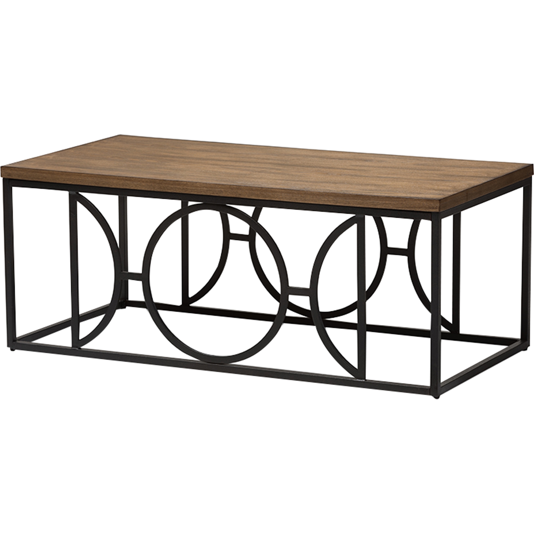Palmer Rectangular Coffee Cocktail Table - Antique Bronze, Brown 
