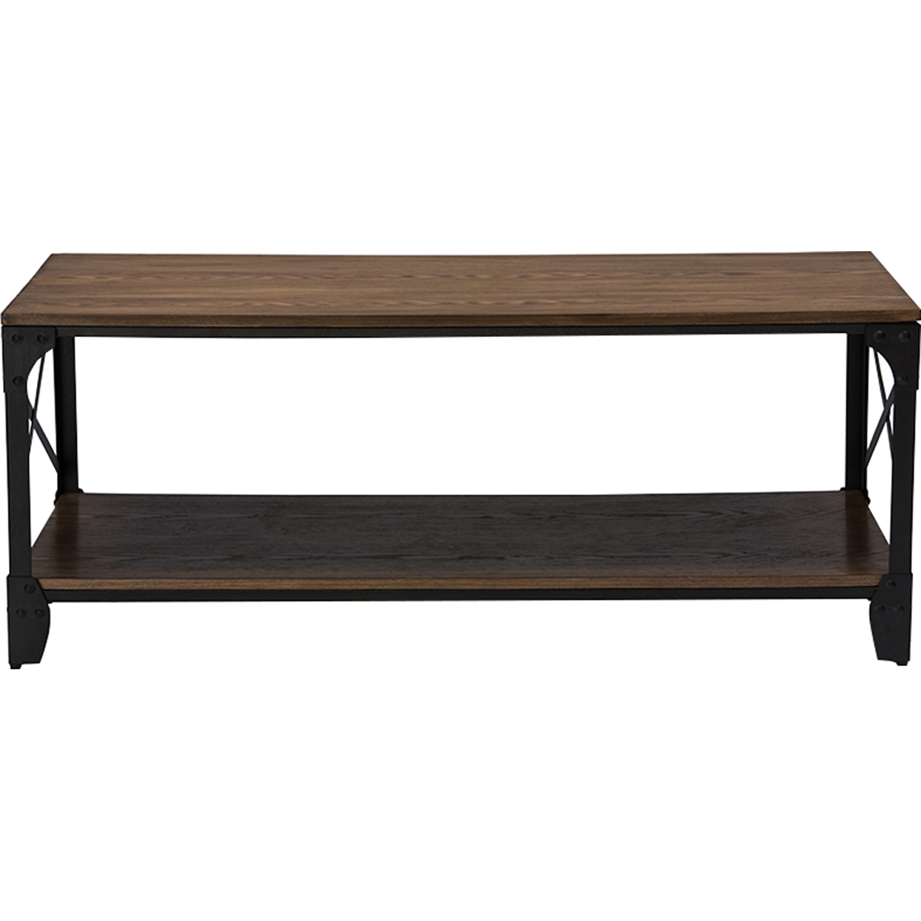 Greyson 1 Shelf Coffee Table - Antique Bronze, Brown 