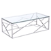 Cage Coffee Table - Glass Top, Stainless Steel - ZM-100179