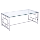 Geranium Coffee Table - Glass Top, Stainless Steel