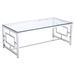 Geranium Coffee Table - Glass Top, Stainless Steel - ZM-100183