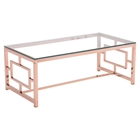 Geranium Coffee Table - Glass Top, Rose Gold