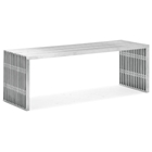 Novel Brushed Stainless Steel Bench - Large